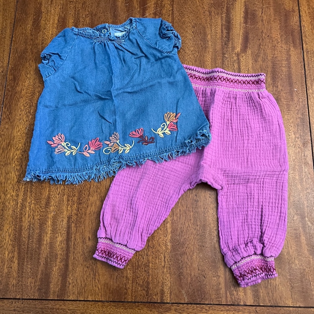 Peek Kids Fringe Top with Harem Pants